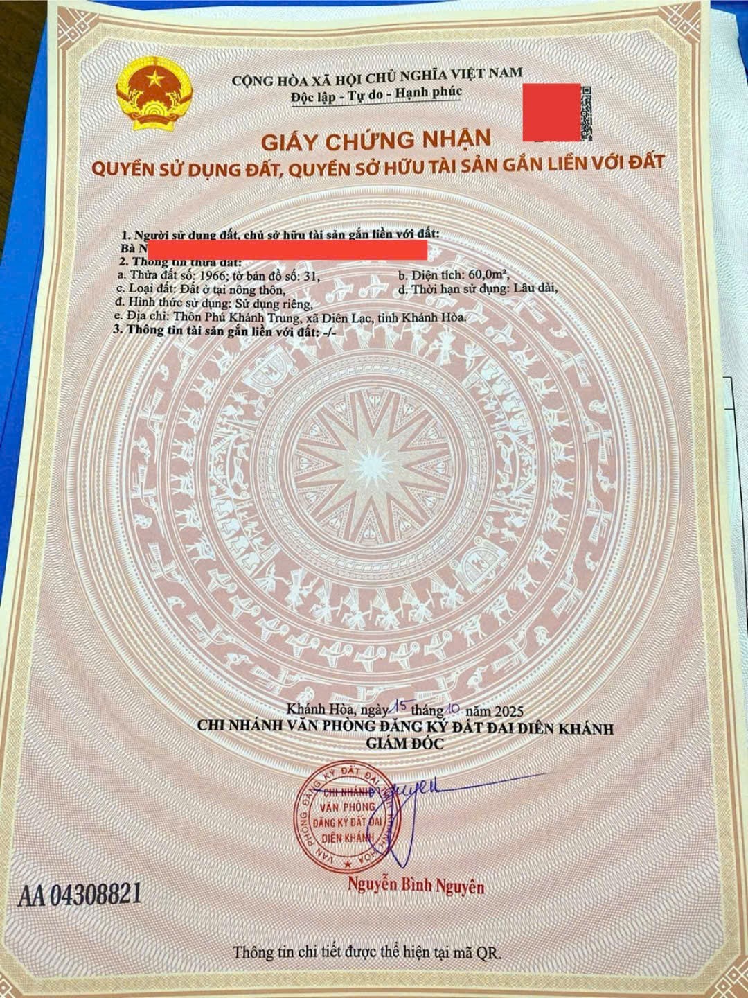 Bán đất Diên Thạnh thôn Phú Khánh Trung - gần ngã 3 Dốc Bà Tùng 4