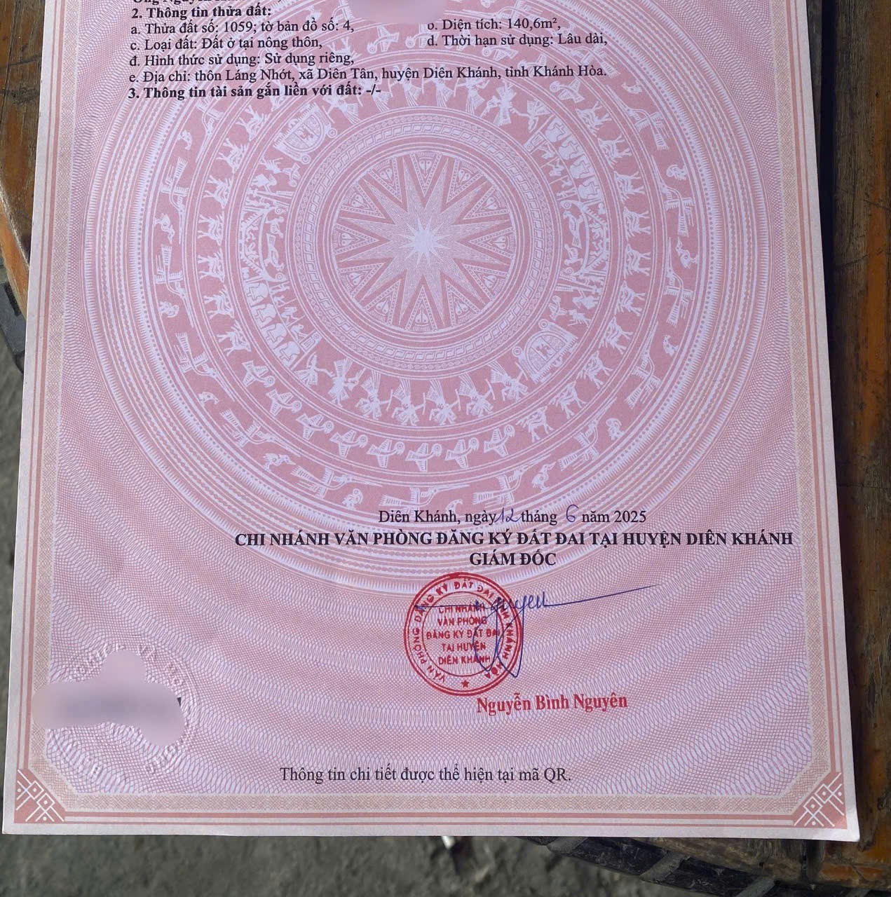 Bán đất Diên Tân giá rẻ full thổ cư sát bên Hương Lộ 62 - đường bê tông 5m 7