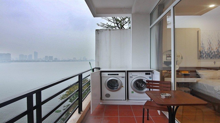 Cho thuê căn hộ dịch vụ tại Yên Phụ, Tây Hồ, 100m2, 2PN, ban công, view hồ, đầy đủ nội thất 9