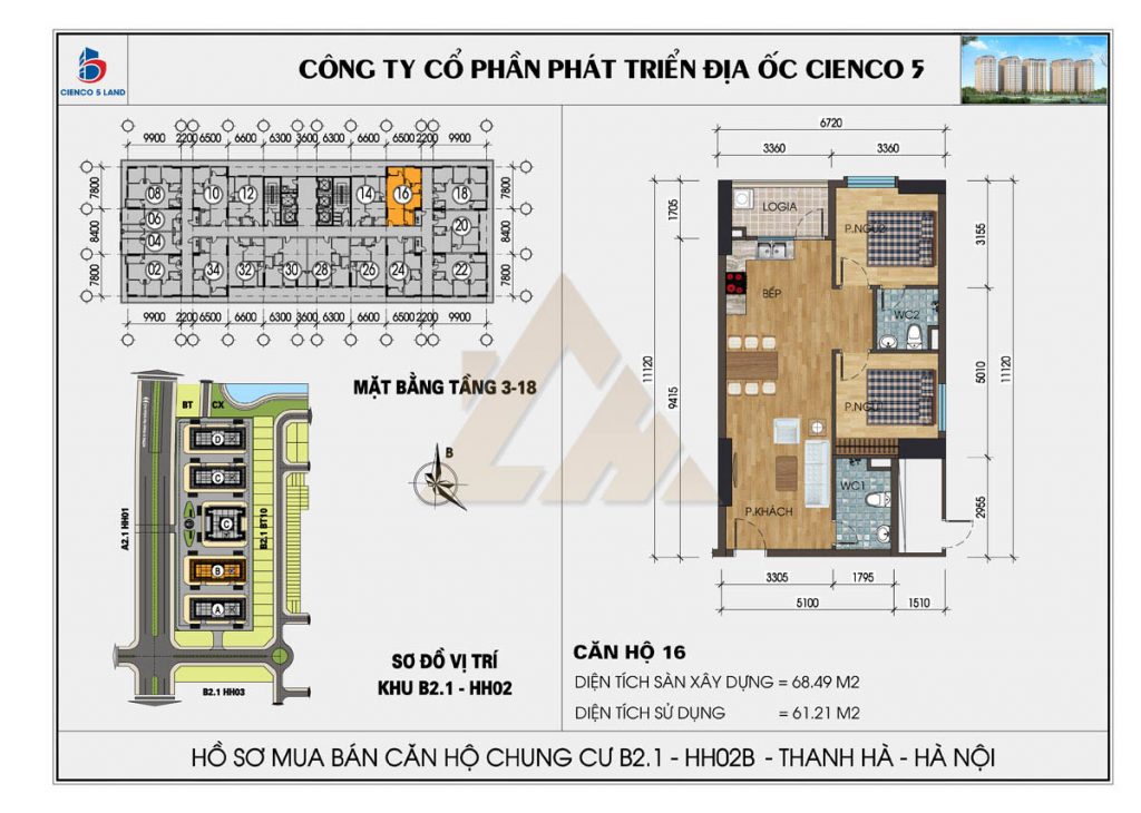 Chỉ cần có  1,4 tỷ trong tay sở hữu ngay căn hộ 68m², tầng trung, view thoáng khu 5 tòa mới B2.1 T