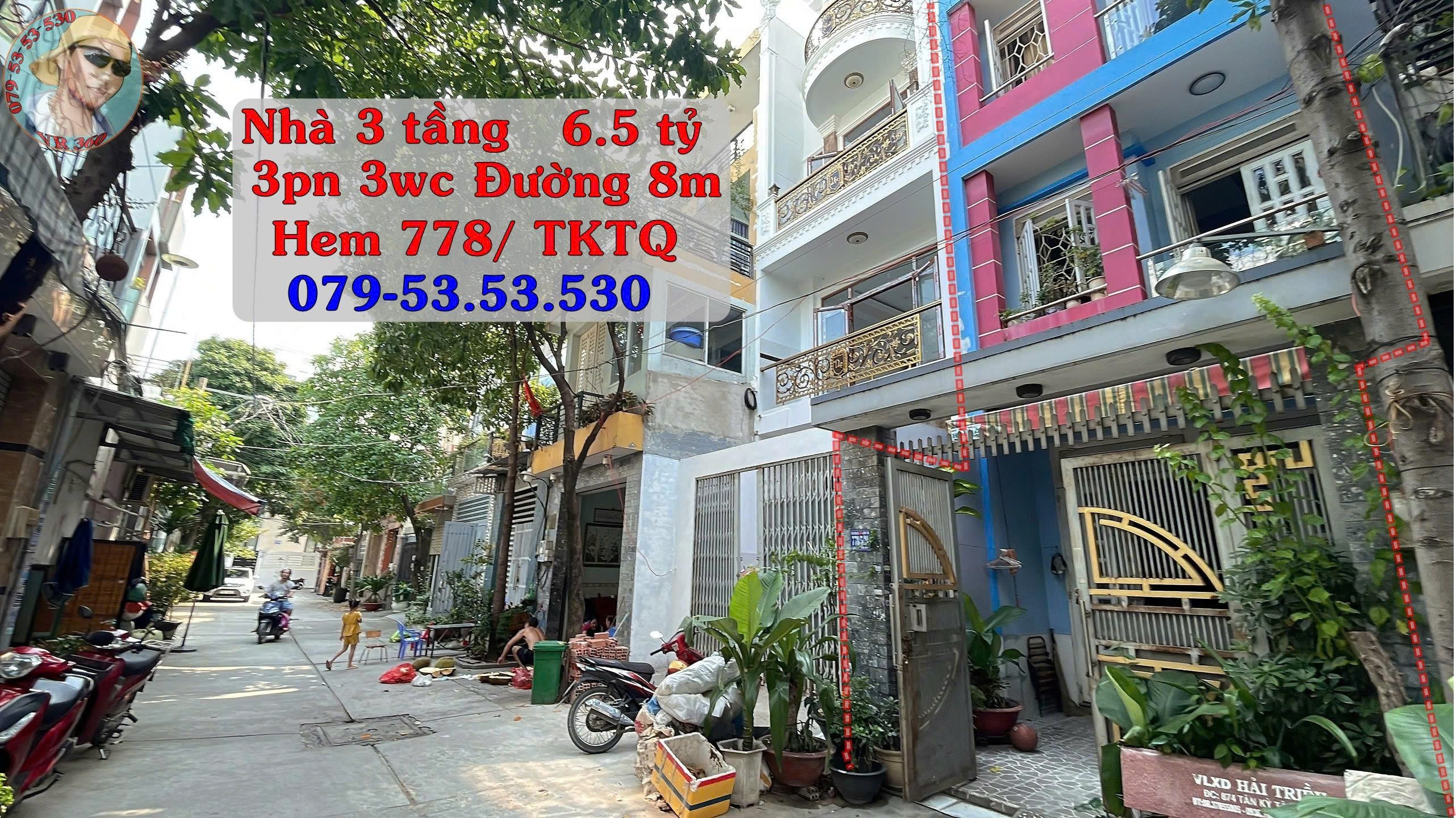 Bán nhà 3 tầng hiện đại, hẻm ô tô 8m, cách Tân Kỳ Tân Quý 1 phút – gần chợ Gò Xoài, trường học,