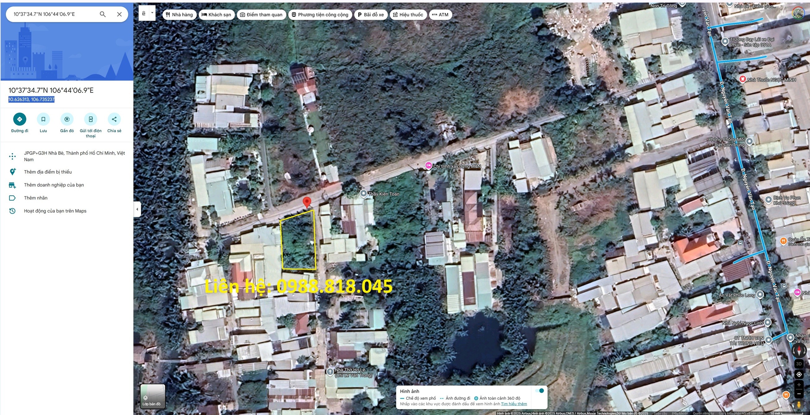 Bán đất phố Nguyễn Văn Tạo, Hiệp Phước, Nhà Bè, thành phố Hồ Chí Minh - 369m2, lô góc, miễn TG 2