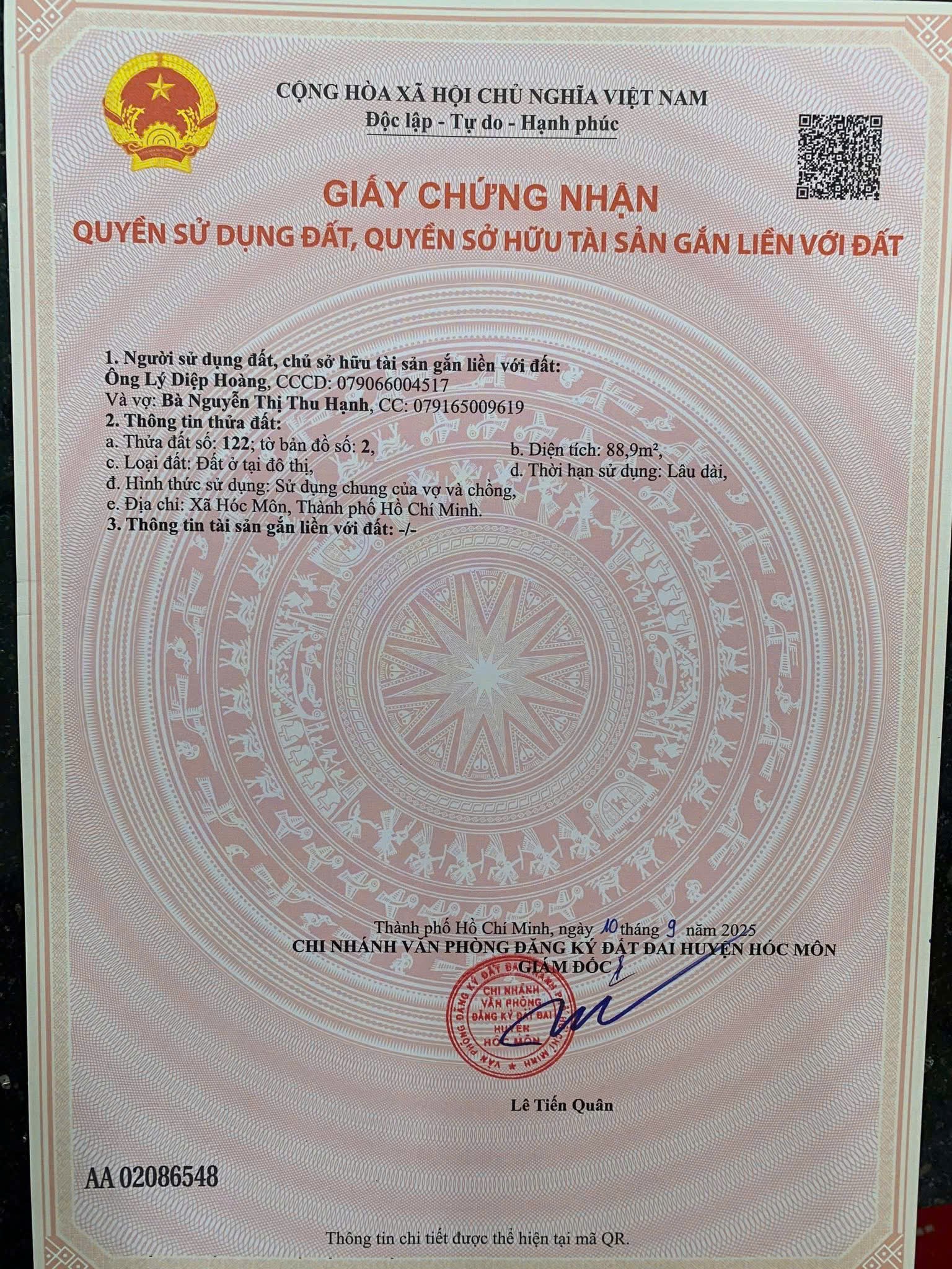 LÔ GÓC (7.2x14) 2MT TRỤC SONG HÀNH, TT. HÓC MÔN – GIÁ CHỈ 8 TỶ 4