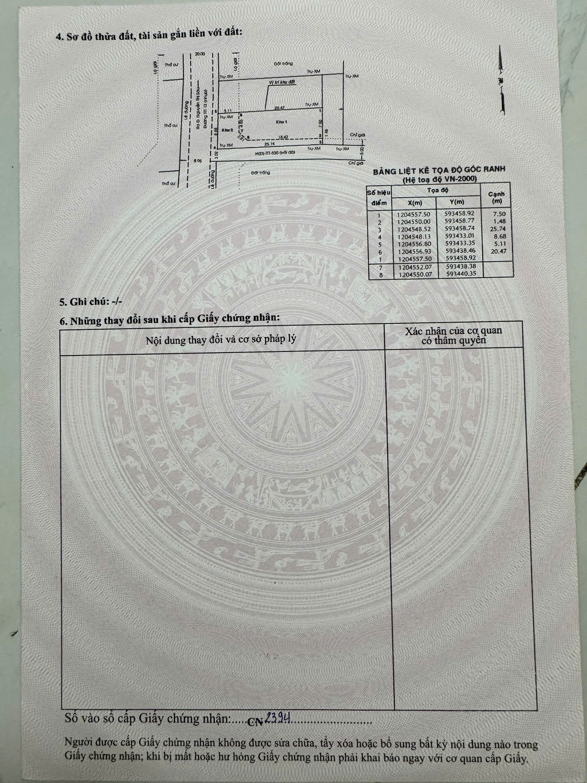 ĐẤT (8.68x25.5) 2 MT ĐẸP PHÙNG THỊ CHUYỆN, THỚI TAM THÔN, HÓC MÔN 4