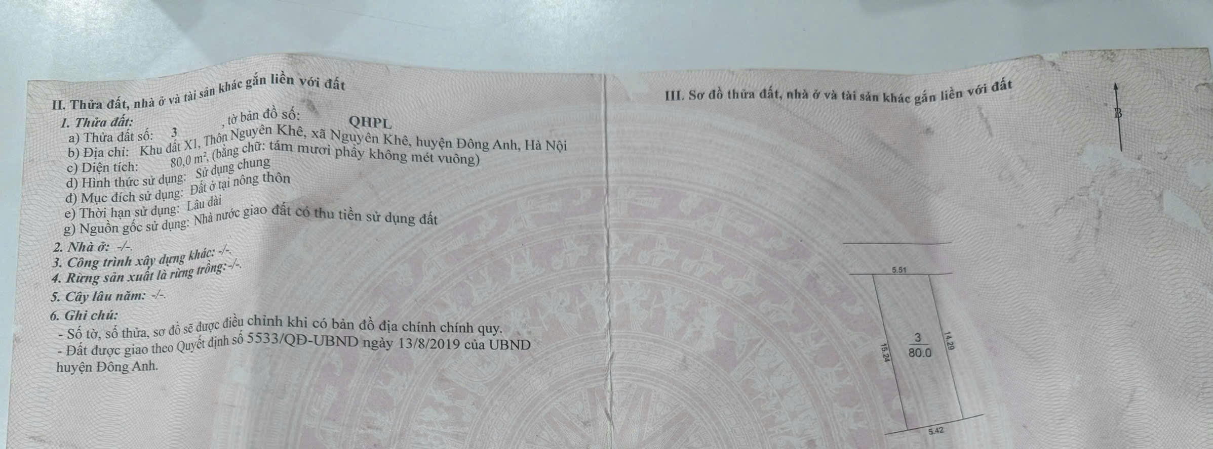 BÁN ĐẤT X1 NGUYÊN KHÊ – ĐÔNG ANH - VIEW CÔNG VIÊN TRƯỚC M 5