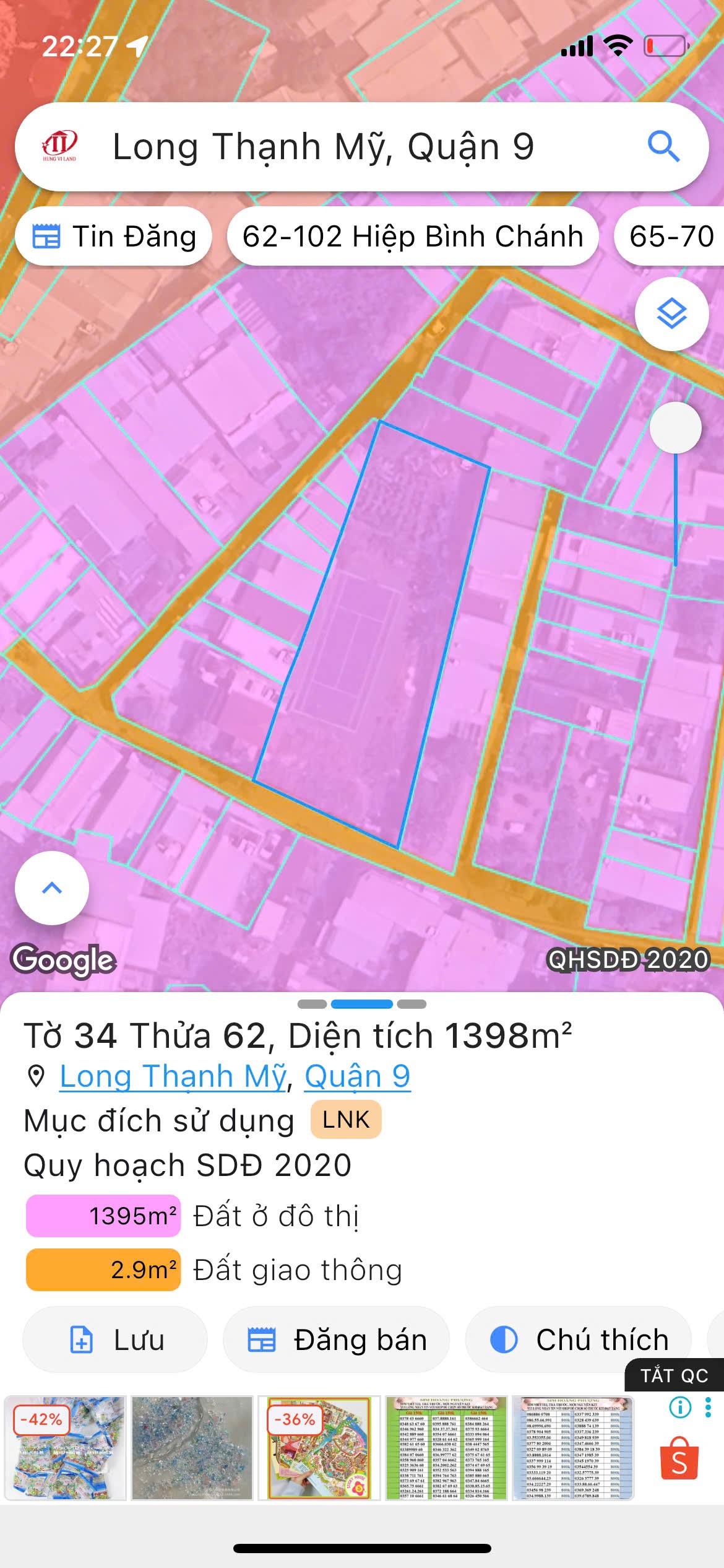 Cần bán Đất Phường Long Thạnh Mỹ, Quận 9, Diện tích 1400m², Giá 38 Tỷ