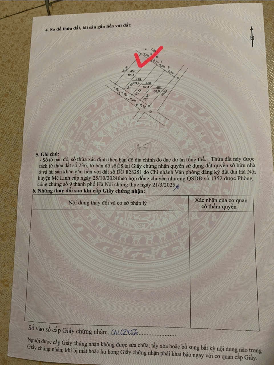 Bán đất tổ 3, Chi Đông, Mê Linh. Gần KCN Quang Minh và chợ đình Chi Đông