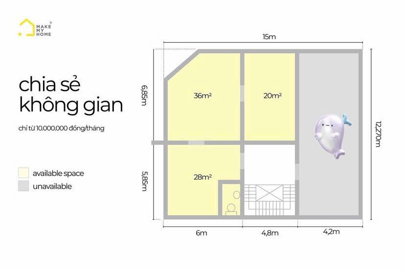 Cho thuê Văn phòng Phường Thủ Thiêm, Quận 2, Diện tích 190m², Giá 80 Triệu/tháng
