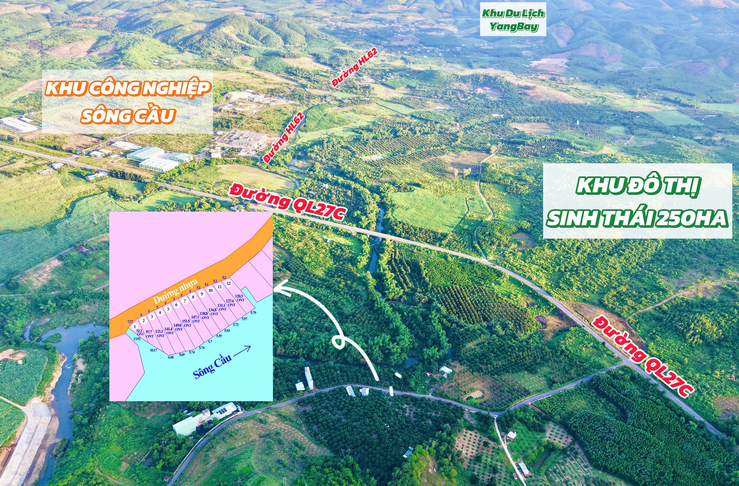 Bán 1.524m2 full thổ đường nhựa xã Khánh Vĩnh ( xã Sông Cầu cũ) cách QL27C Khu Công nghiệp Sông 2