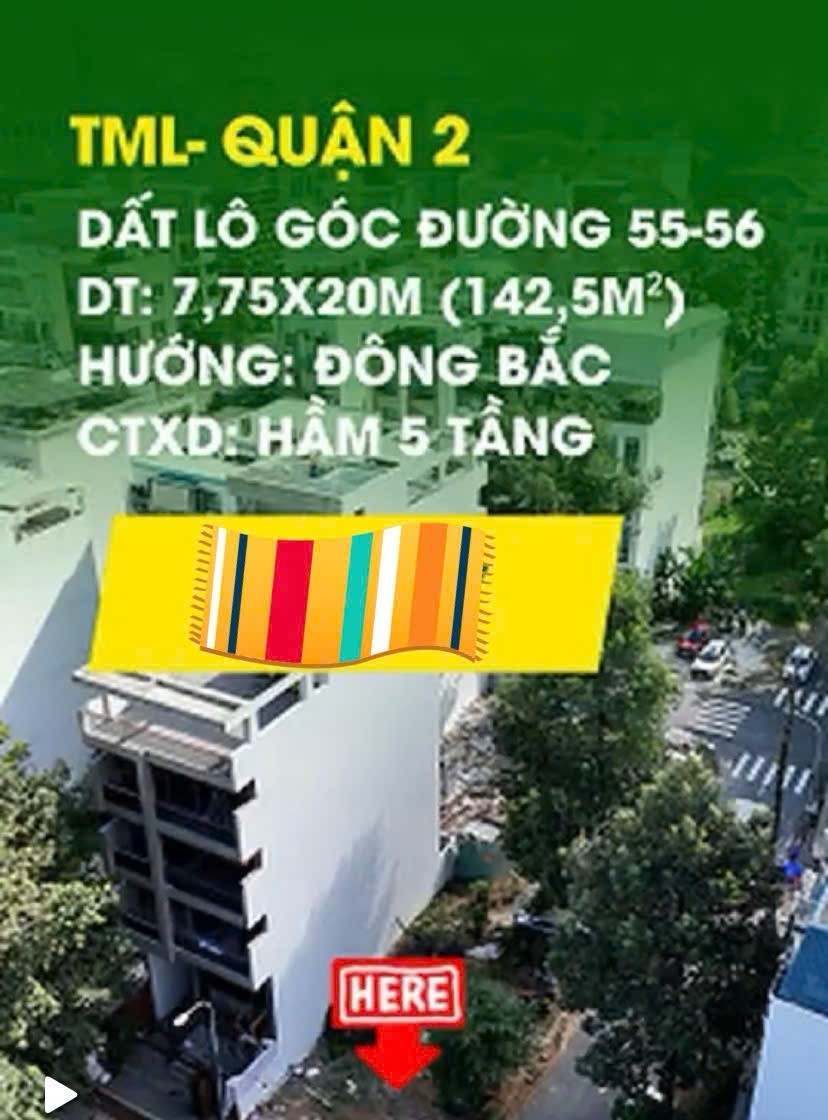 Cần bán Đất Phường Thạnh Mỹ Lợi, Quận 2, Diện tích 142m², Giá 36.5 Tỷ 5