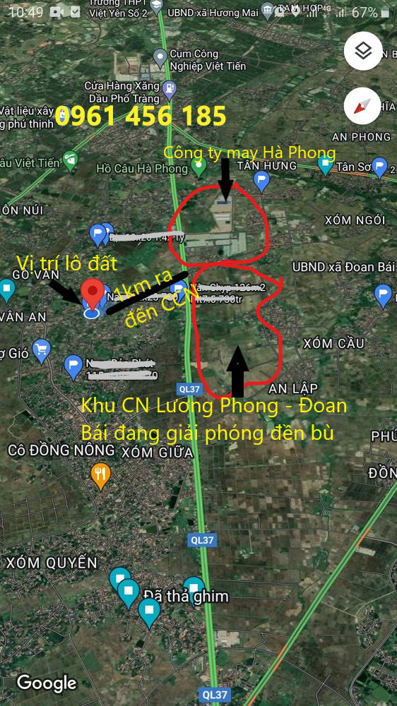 Cần bán Đất Xã Lương Phong, Hiệp Hòa, Diện tích 280m², Giá 730 Triệu