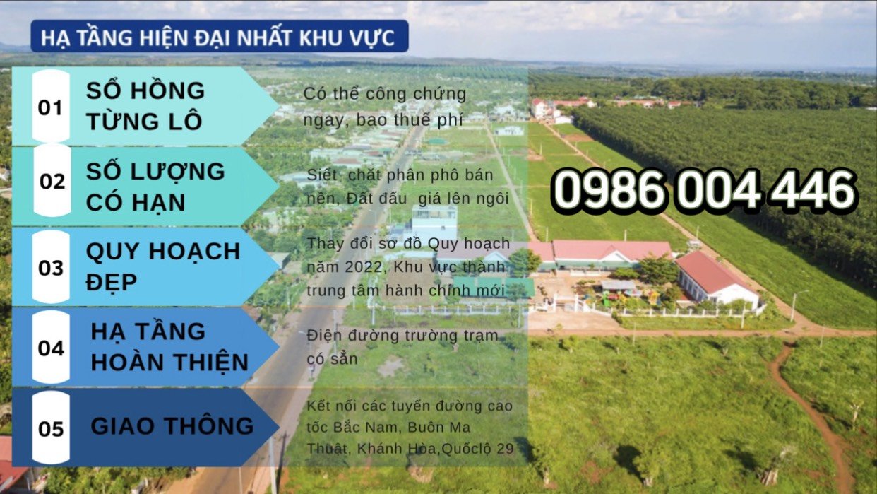 Tâm điểm đầu tư cuối năm 2022 đang được săn đón tại Đăk Lăk đất nền sổ đỏ KDC Phú Lộc – Krông Năng 2