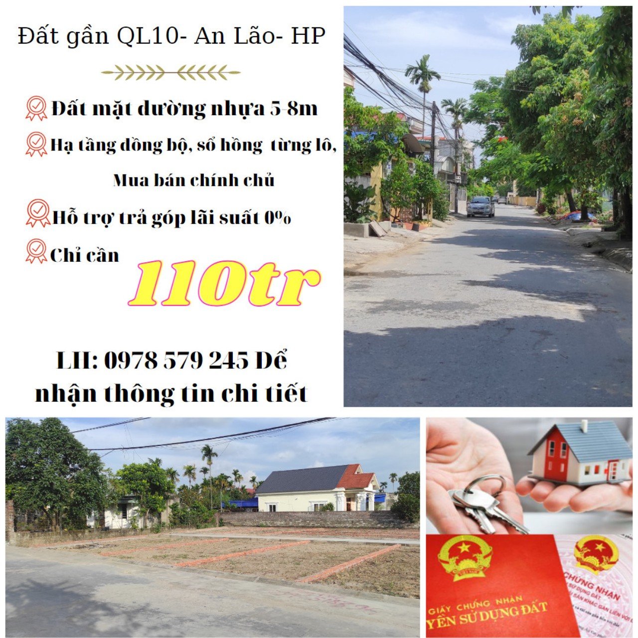 Bán lô đất ngay mặt đường nhựa giá đầu tư, hỗ trợ trả góp theo tiến độ không mất lãi suất