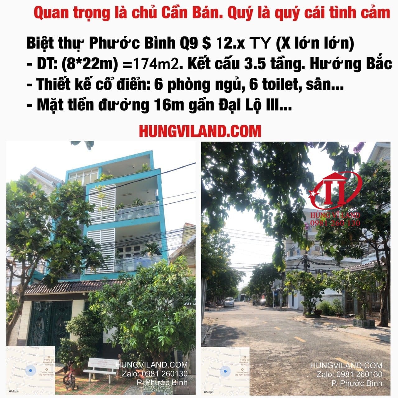 BDS Hùng Vĩ Land [NC] BT Phước Bình 8x25m 4 tầng 6PN chỉ 35 triệu 23/11/2022