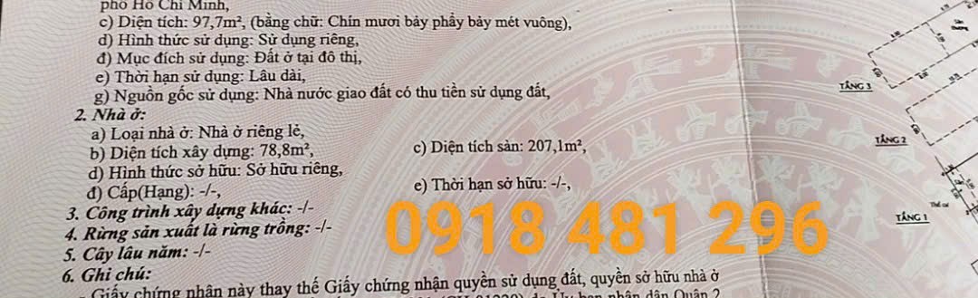 Bán nhà phố liền kế An Phú Quận 2 đường Lương Định Của TP Thủ Đức (100m2) 18 tỷ 2