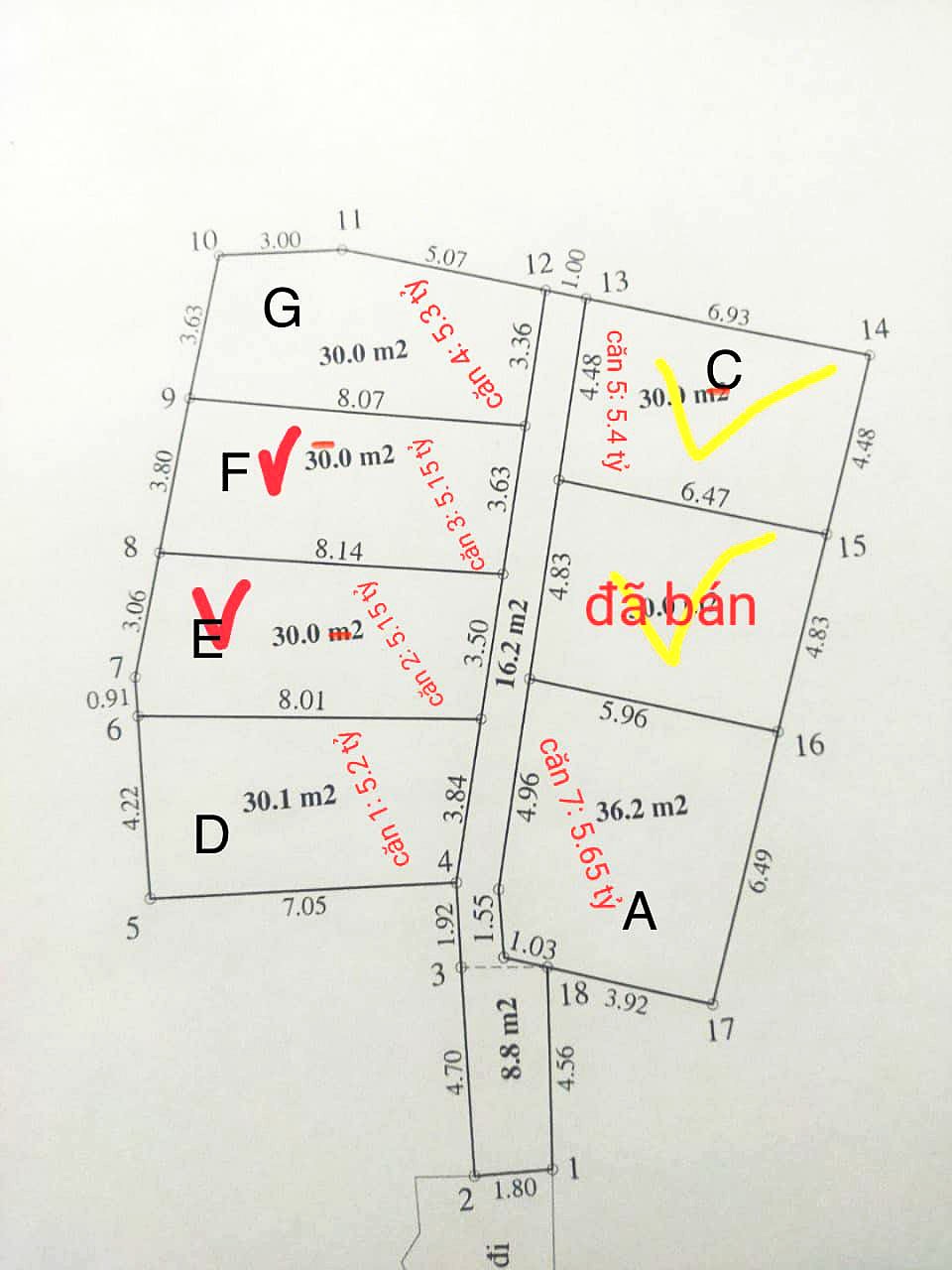 Bán lô 7 căn nhà xây mới Đội Cấn, 30m2-36m2, giá từ 5,15 tỷ - 5,65 tỷ.