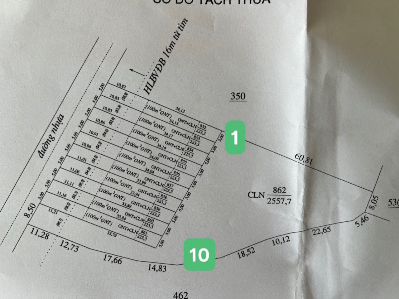 Chính Chủ cần Bán Gấp Lô đất Đường Nhựa lớn KDC Hiện Hữu 2