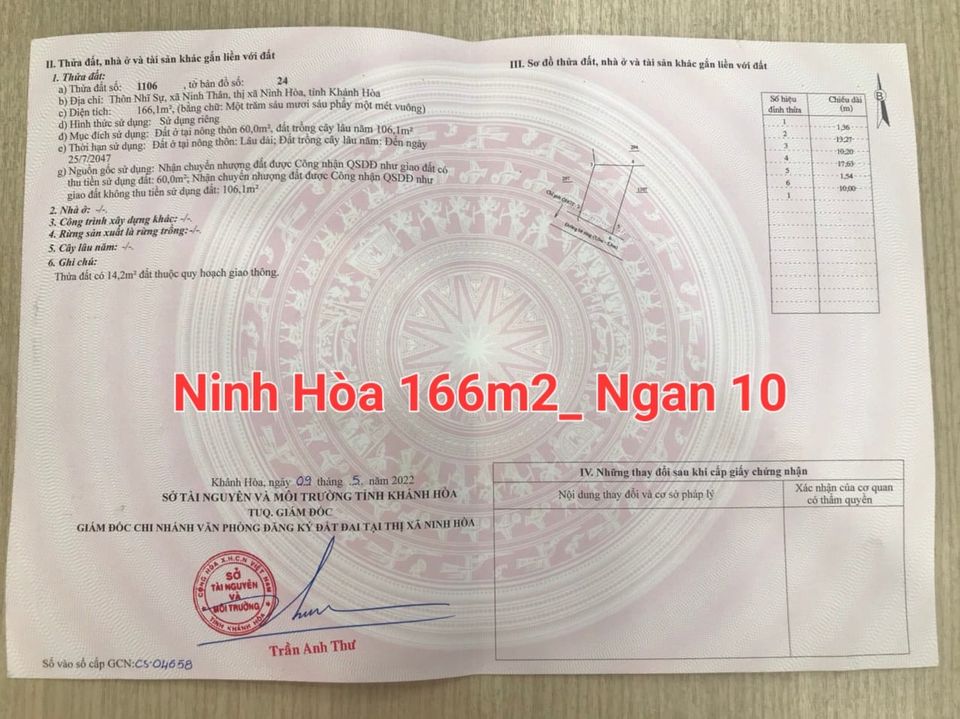 Bán đất Ninh Thân-Ninh Hòa ngay khu dân cư giá chỉ 5xx-LH 0906 359 868