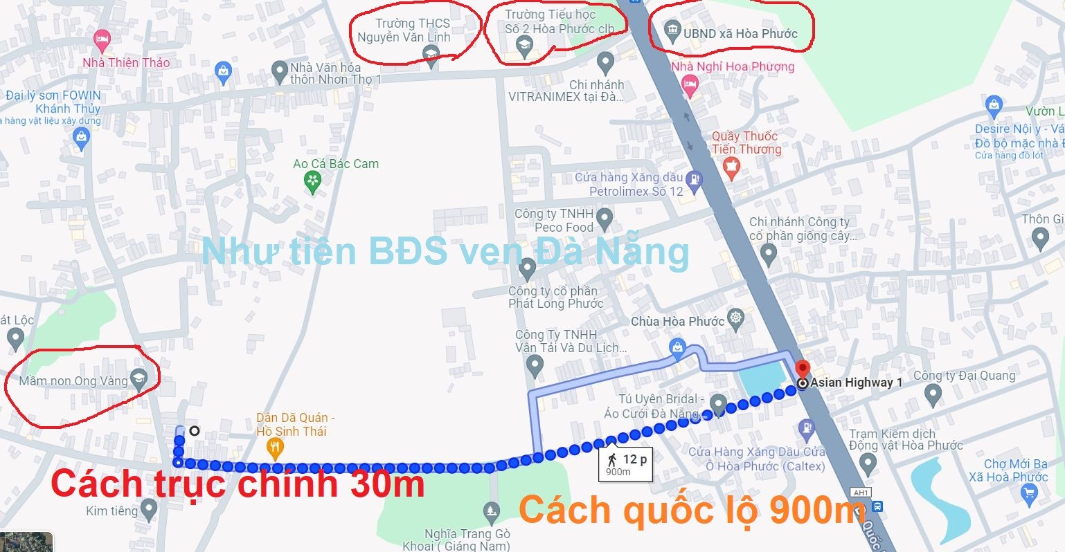 Bán đất Hòa Phước, Hòa Vang, Đà Nẵng đường ô tô cách quốc lộ 900m chỉ 9xx 3