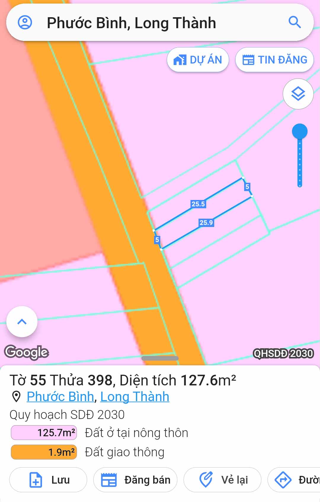 Cần bán Đất Xã Phước Bình, Long Thành, Diện tích 128m², Giá 7.5 Triệu/m²
