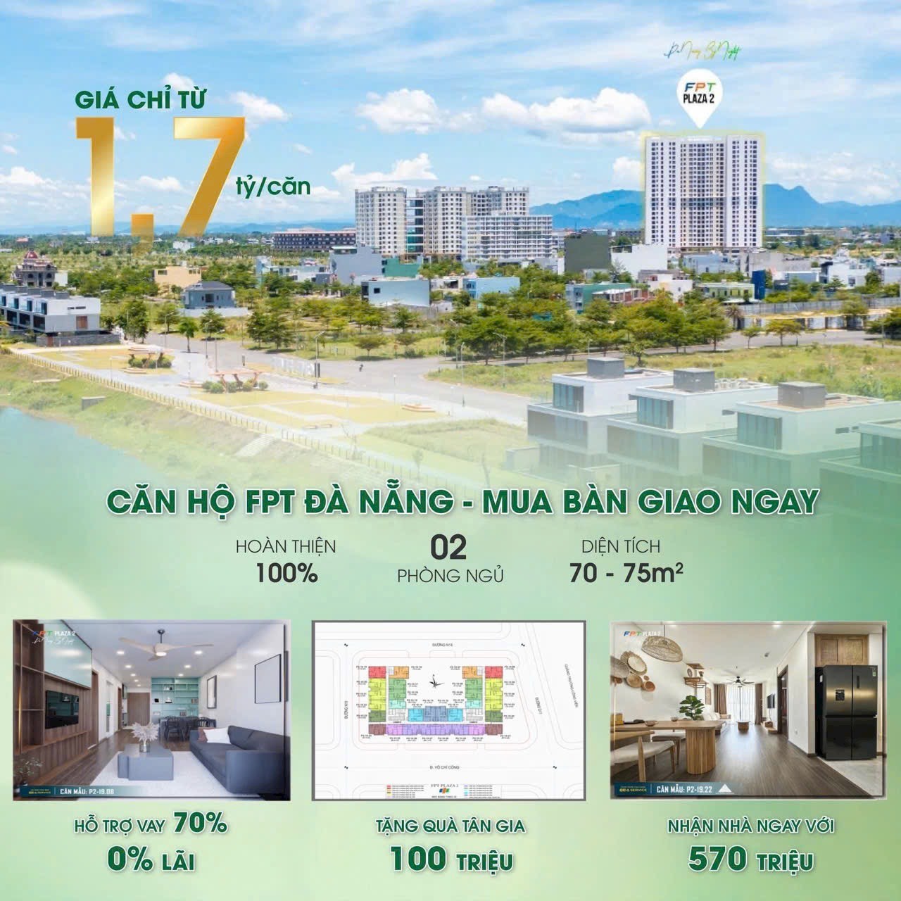 Cần bán Căn hộ chung cư đường Võ Chí Công, Phường Hòa Hải, Diện tích 70m², Giá 570 Triệu 4