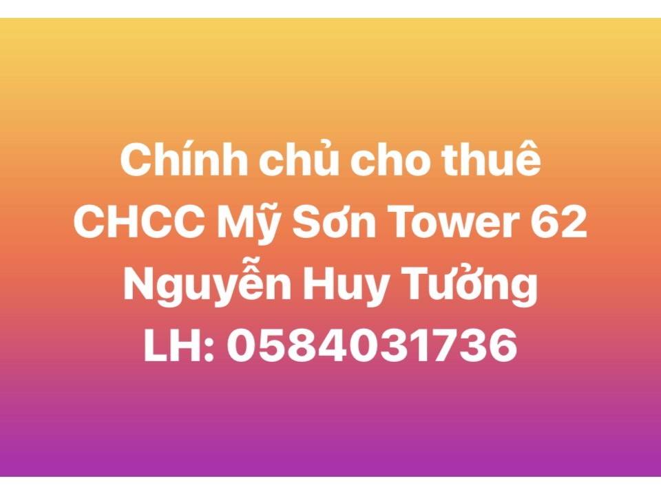 Chính chủ cho thuê căn hộ chung cư tại chung cư Mỹ Sơn Tower 62 Nguyễn Huy Tưởng, Thanh Xuân, Hà 1