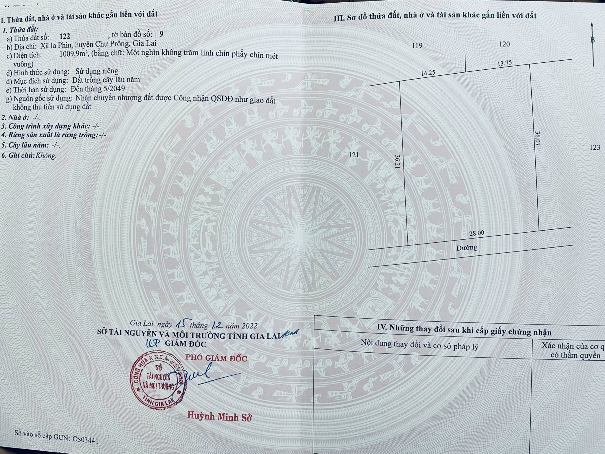 Bán đất Chư P Rông Gia Lai 1000m giá 200tr sổ hồng riêng 5
