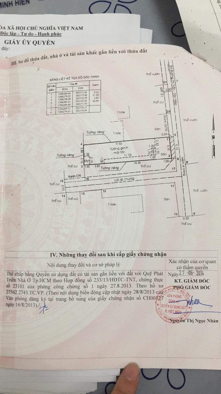 CHÍNH CHỦ Cần Bán Nhanh Căn Nhà  Vị Trí Đẹp Tại huyện Hóc Môn, TPHCM 2