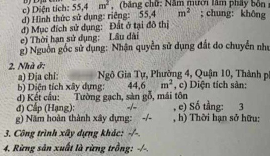 Bán nhà Ngô Gia Tư, Quận 10, 4.2x16, sát mặt tiền, chỉ 5 tỷ hơn 2