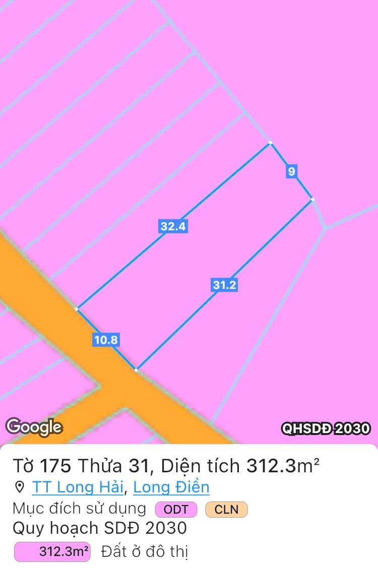 Cần bán Đất Long Điền, Bà Rịa Vũng Tàu, Diện tích 312m², Giá Thương lượng 2