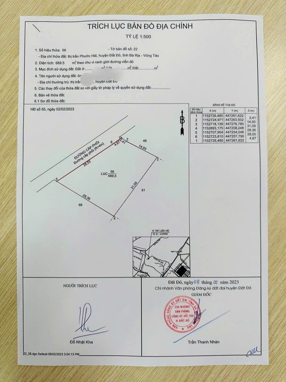 Cần bán Đất Đất Đỏ, Bà Rịa Vũng Tàu, Diện tích 689m², Giá Thương lượng