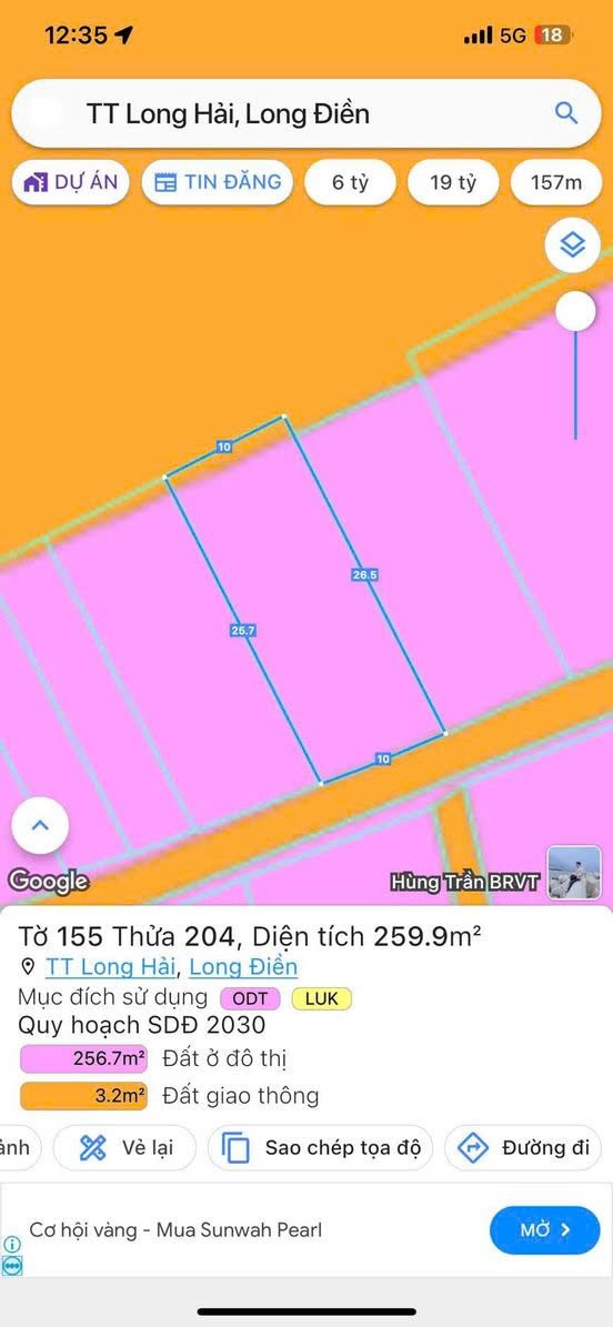 Cần bán Đất Long Điền, Bà Rịa Vũng Tàu, Diện tích 508m², Giá Thương lượng