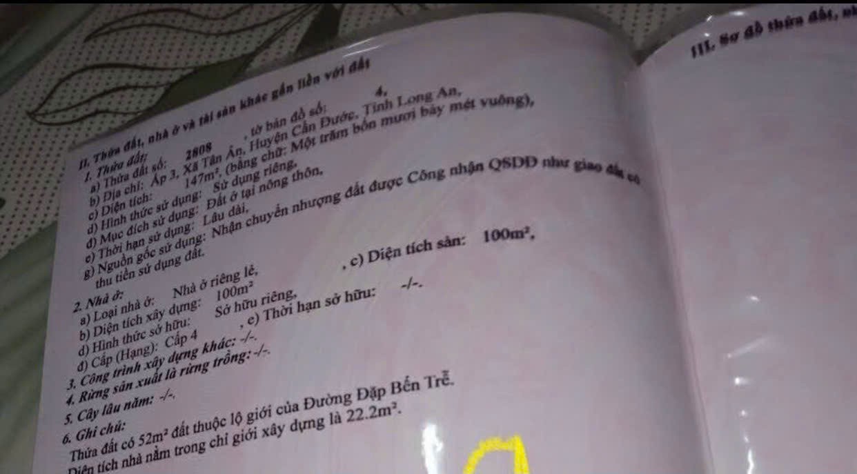 Cần bán Nhà ở, nhà cấp 4, nhà hẻm Xã Tân Ân, Cần Đước, Diện tích 150m², Giá Thương lượng 6