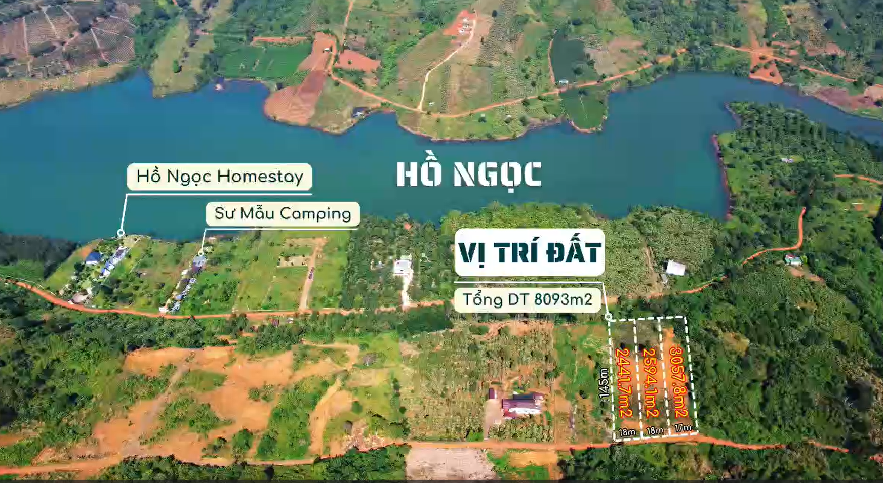 ĐẤT ĐỒI 2.594M² (700M² THỔ CƯ) – VIEW TOÀN CẢNH HỒ NGỌC