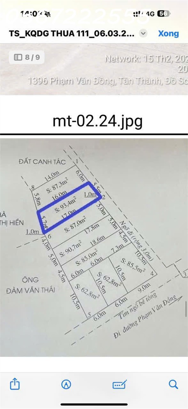 BÁN LÔ TUYẾN 2 PHẠM VĂN ĐỒNG – GẦN CHỢ QUÝ KIM – ĐỒ SƠN  GIÁ CHỈ 1,4XX TỶ  ZALO 0567 222 555