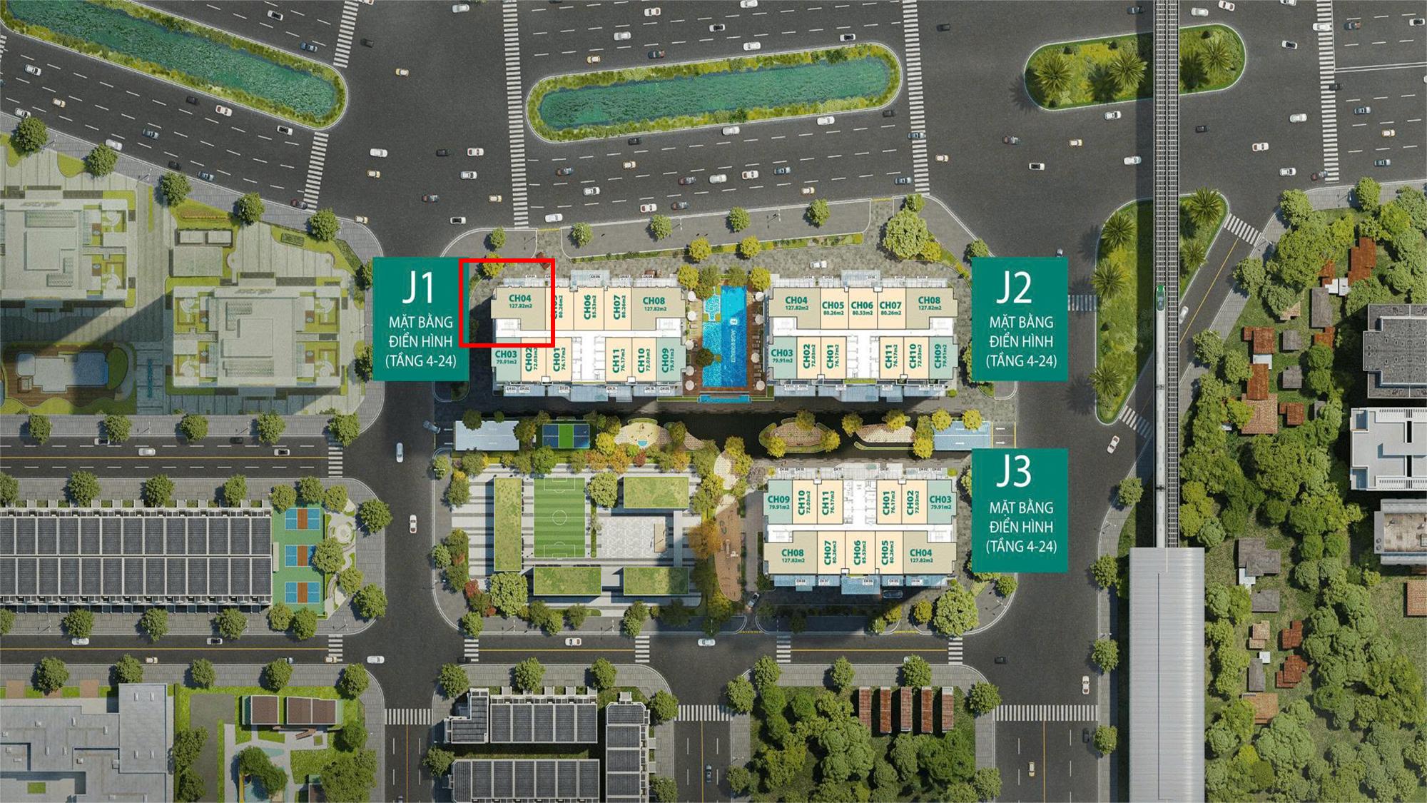 Jade Square Phạm Văn Đồng. Bản đặc biệt 3Pn - 128m2. Kính Low - e View toàn cảnh Sông Hồng 2