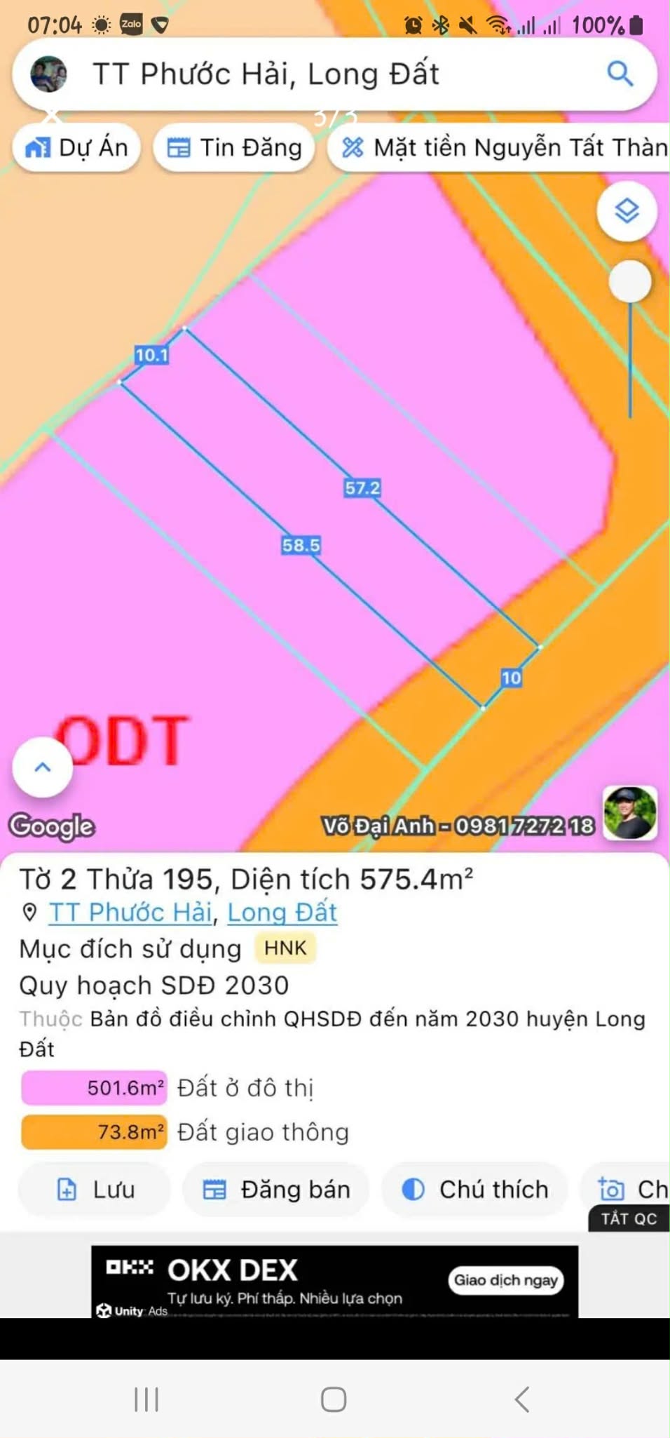 Cần bán Đất đường Tỉnh lộ 44, Thị trấn Phước Hải, Diện tích 575m², Giá 1.5 Tỷ 3
