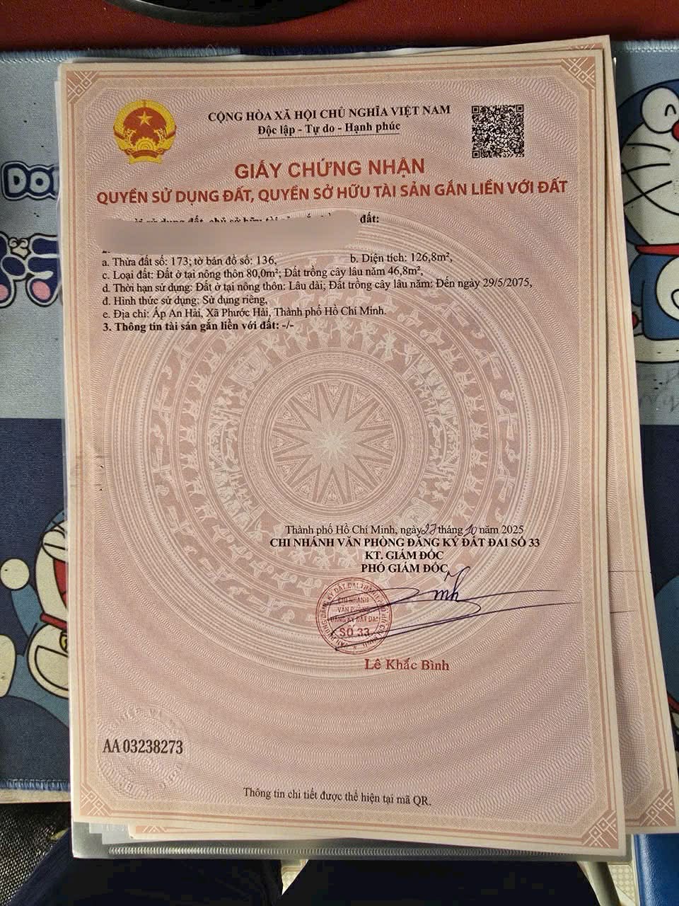 Cần bán Đất đường Võ Văn Kiệt, Xã Phước Hội, Diện tích 247m², Giá 1.5 Tỷ 2