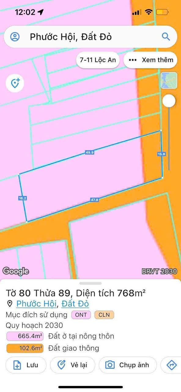 Cần bán Đất đường Võ Văn Kiệt, Xã Phước Hội, Diện tích 768m², Giá 1.7 Tỷ