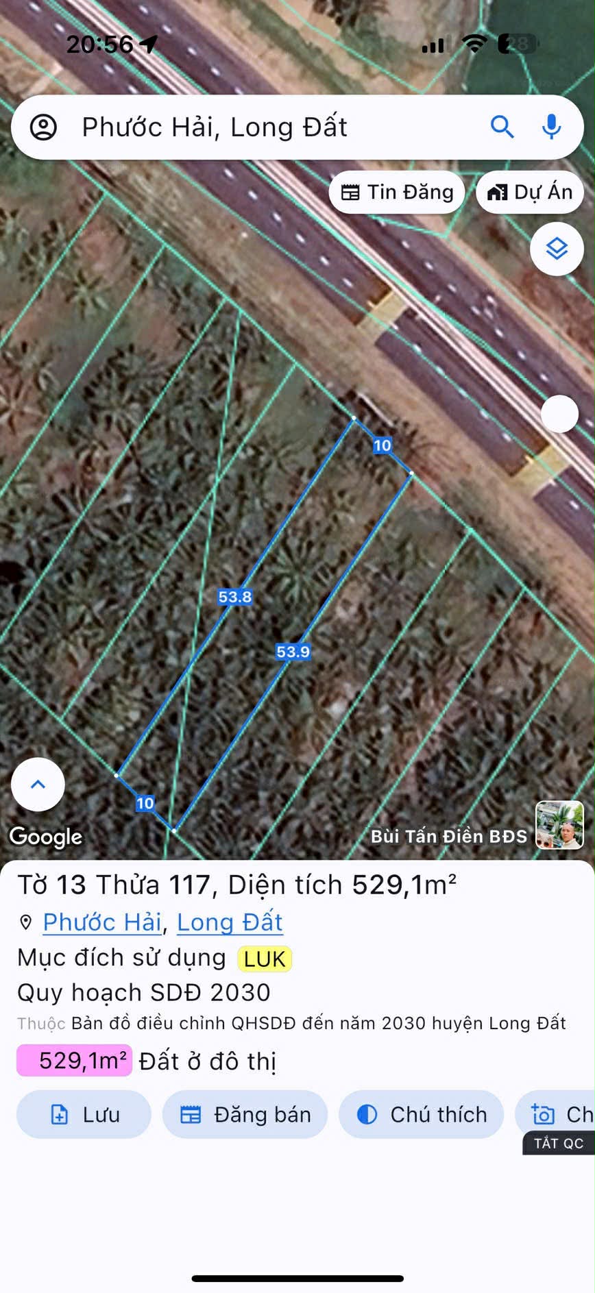 Cần bán Đất đường 44B, Thị trấn Phước Hải, Diện tích 529m², Giá 1.8 Tỷ 2