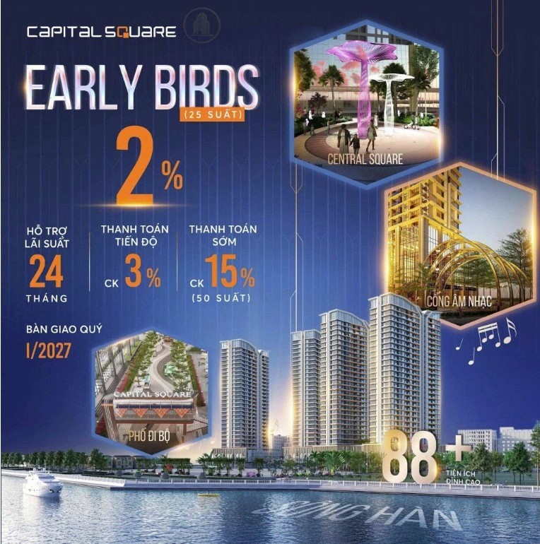 1PN rẻ nhất T9  C6-0903A Capital Square 45,21m²  ~92,9tr/m²  View phố + công viên  Giá từ 4,20 tỷ 5