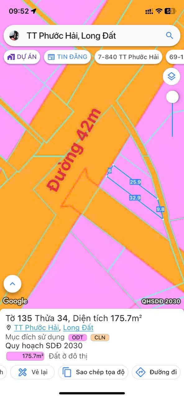 Cần bán Đất đường Võ Văn Kiệt, Thị trấn Phước Hải, Diện tích 175m², Giá 1.4 Tỷ