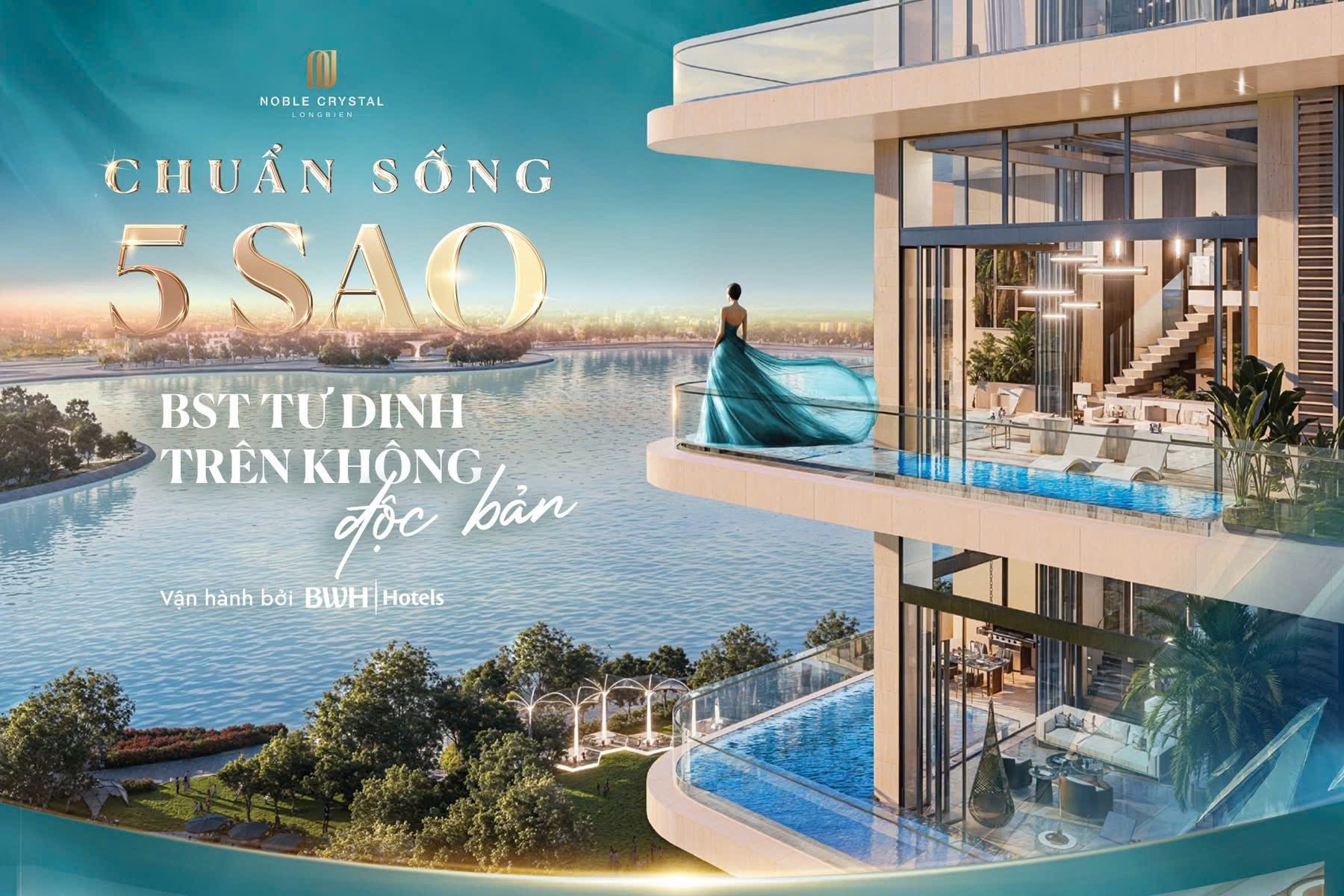 Mở bán biệt thự trên không NOBLE CRYSTAL Long Biên ngay gần Vinhomes Riverside