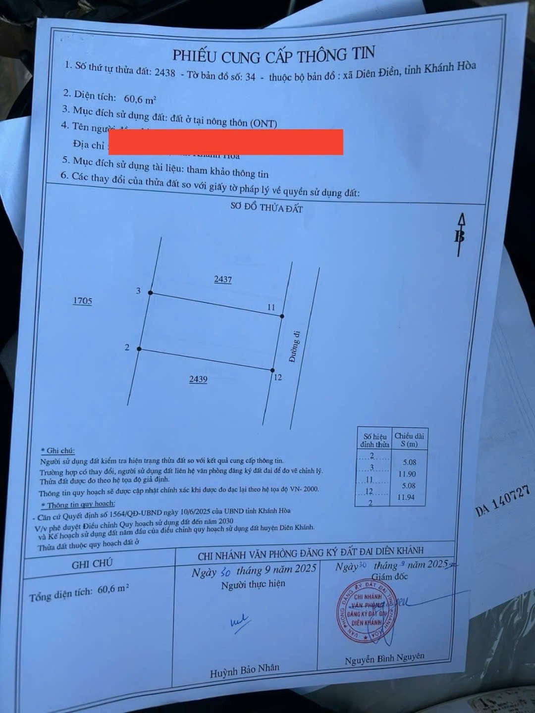 Bán đất Diên Sơn giá rẻ full thổ cư gần Đồng Khởi - giáp thị trấn Diên Khánh 7