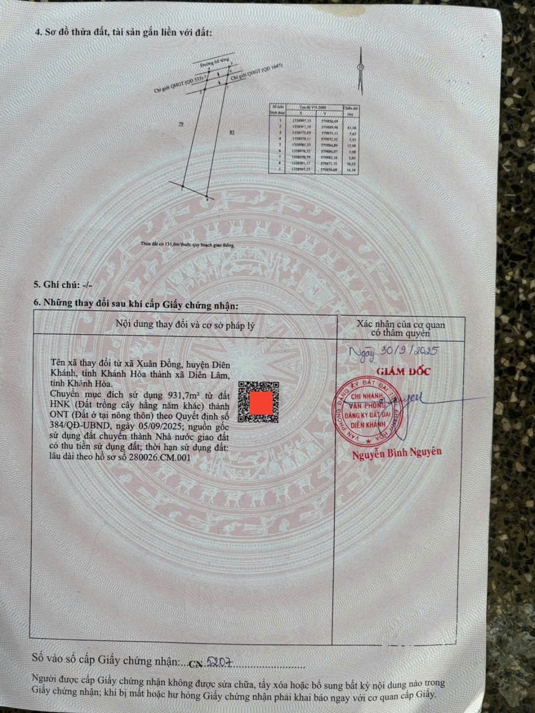 Bán đất Diên Đồng full thổ thôn Đồng Trăn 1 mặt tiền đường liên thôn QH 24m 5