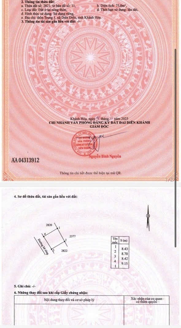 Bán đất Diên Điền thôn Trung 1 full thổ cư đường Sáu Sào - đường thông 5