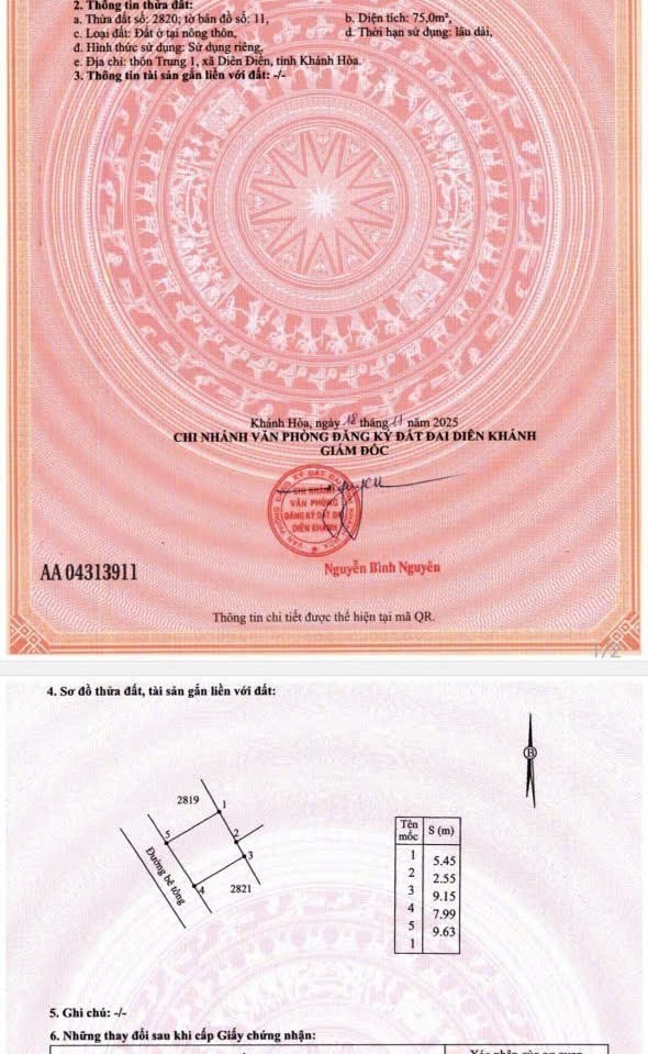 Bán đất Diên Điền thôn Trung 1 full thổ cư đường Sáu Sào - đường thông 6