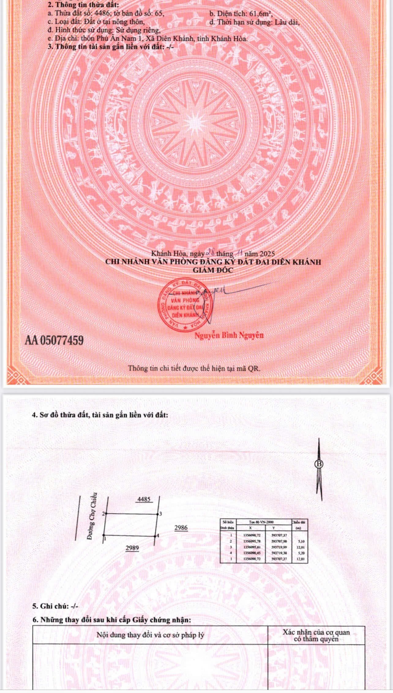 Bán đất Diên An full thổ mặt tiền đường Chợ Chiều giáp ranh khu đô thị Phú Ân Nam 2 5