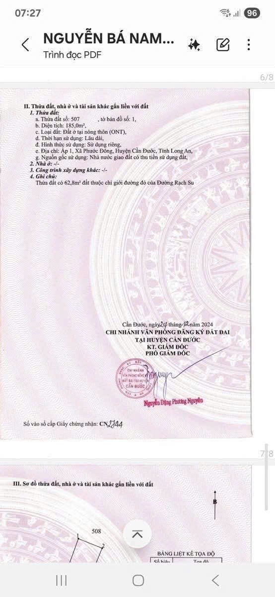 Đất nền thổ cư mt xe hơi xã Tân Lân 185m2 giá rẻ đầu tư 900tr 3