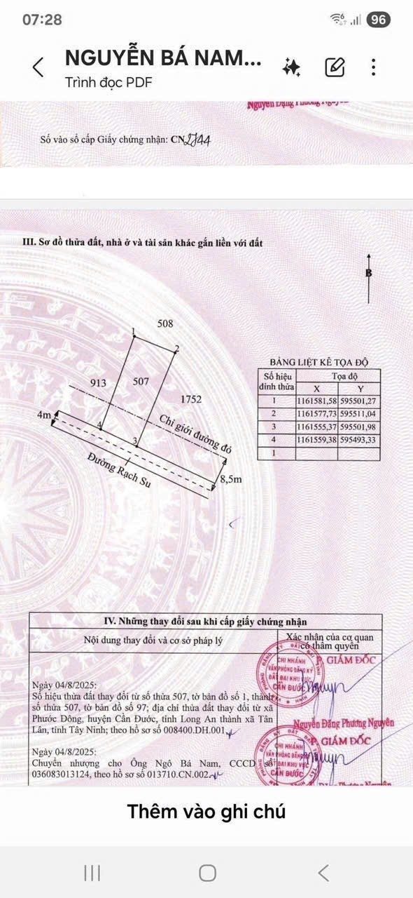 Đất nền thổ cư mt xe hơi xã Tân Lân 185m2 giá rẻ đầu tư 900tr 4